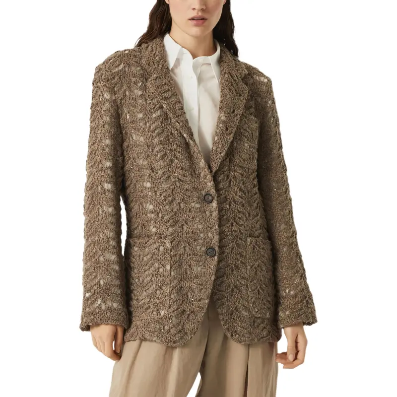 Brunello Cucinelli Lace appliqué Blazer-2