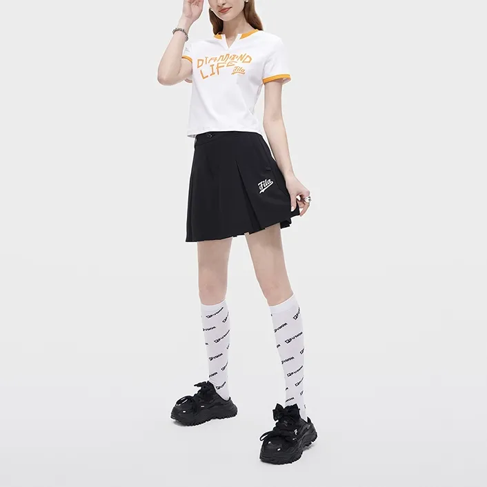 FILA FUSION BASEBALL Series Casual Short Skirts Women's Black-3