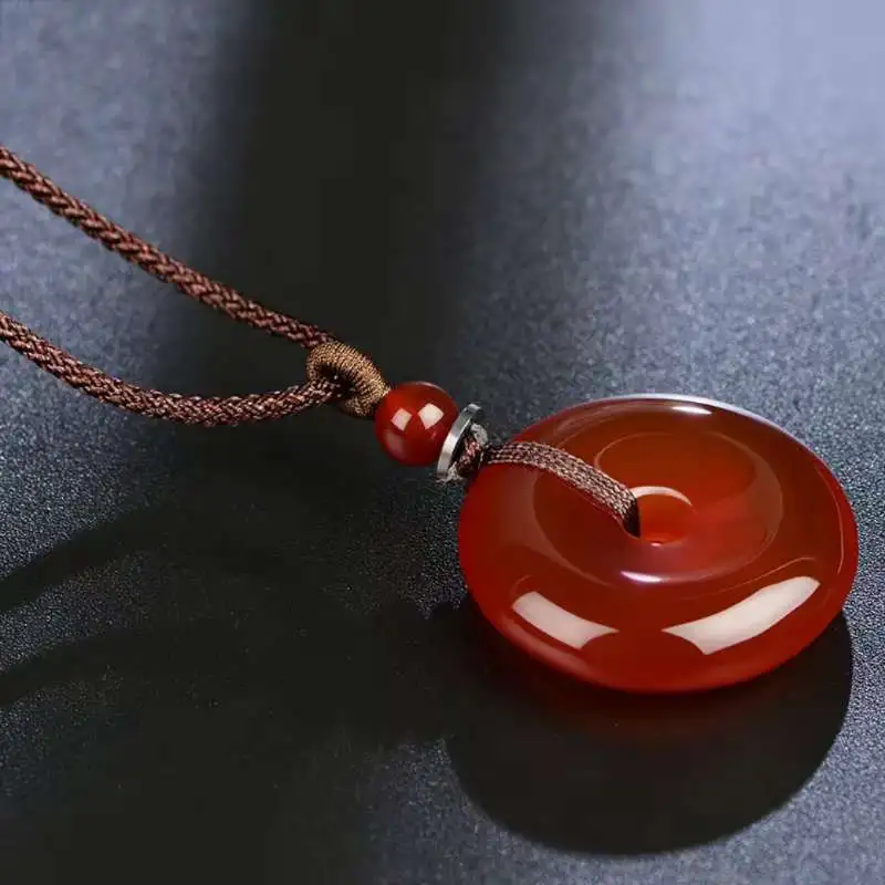 JUNWEN Agate Jade Necklaces Unisex-3