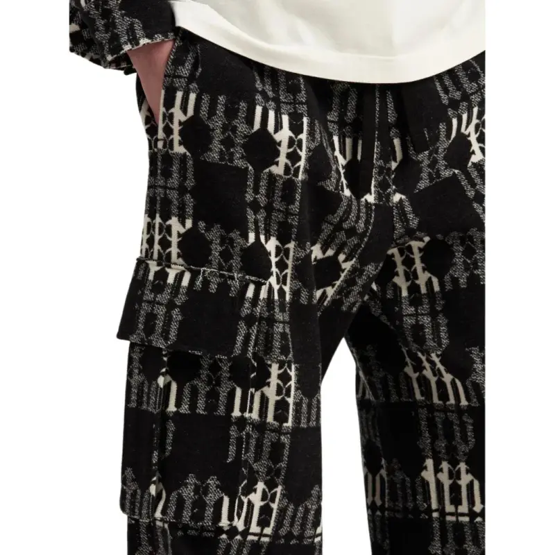 PALM ANGELS Monogram jacquard Wide leg Trousers-2