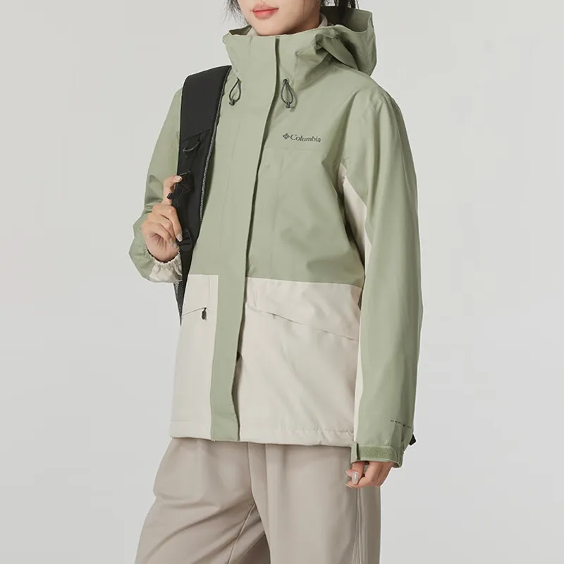 Columbia 2024 Fall Waterproof Thermal Windproof Breathable Windbreaker Jacket Women's Green-3