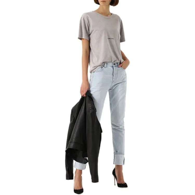SAINT LAURENT T Shirt Women's Gray-1