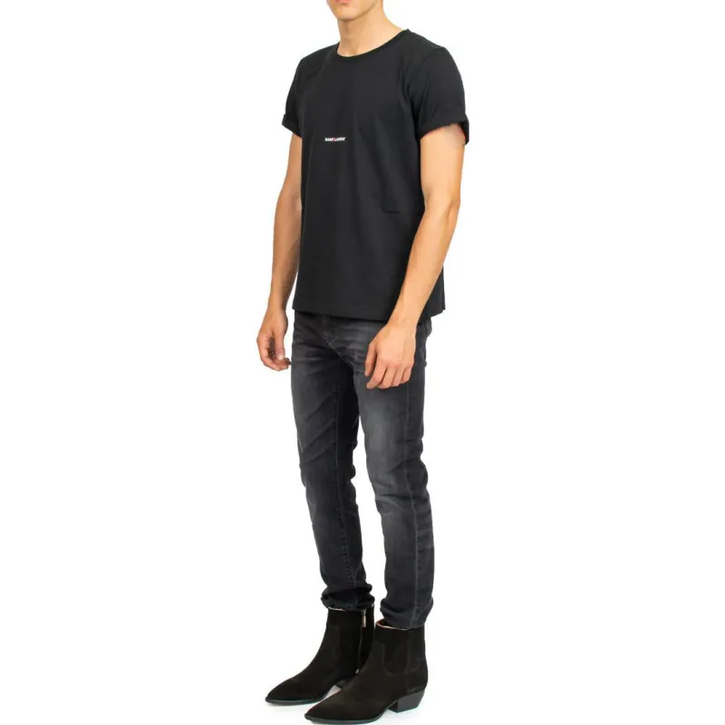 SAINT LAURENT Logo Rive Gauche T shirt-2