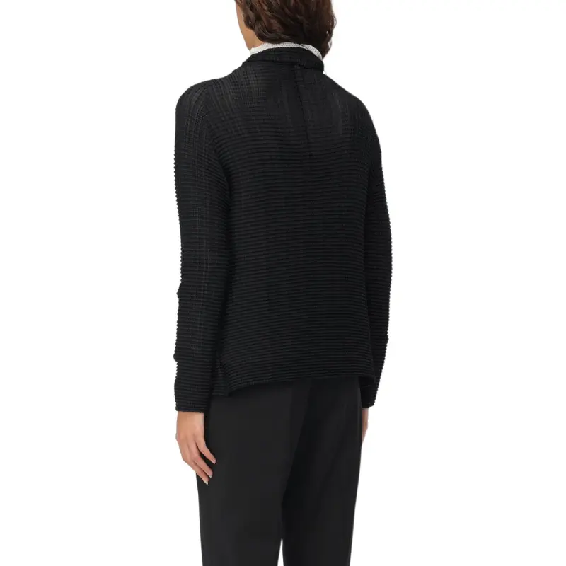 ISSEY MIYAKE Pleats BK/WT 48 Cardigan-4