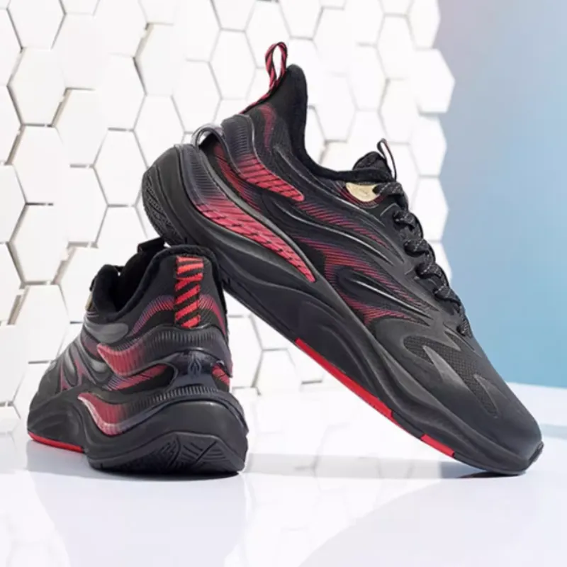 XTEP Cushioned Anti Slip And Wear Resistant Lightweight Low Top Running Shoes Men's Black-4