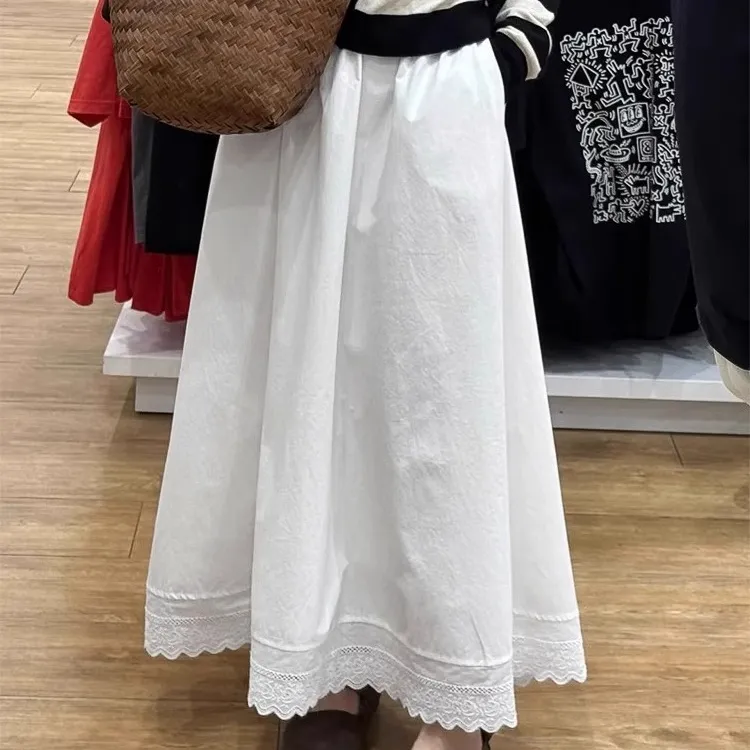 RTTO Casual Long Skirts Women's White-2