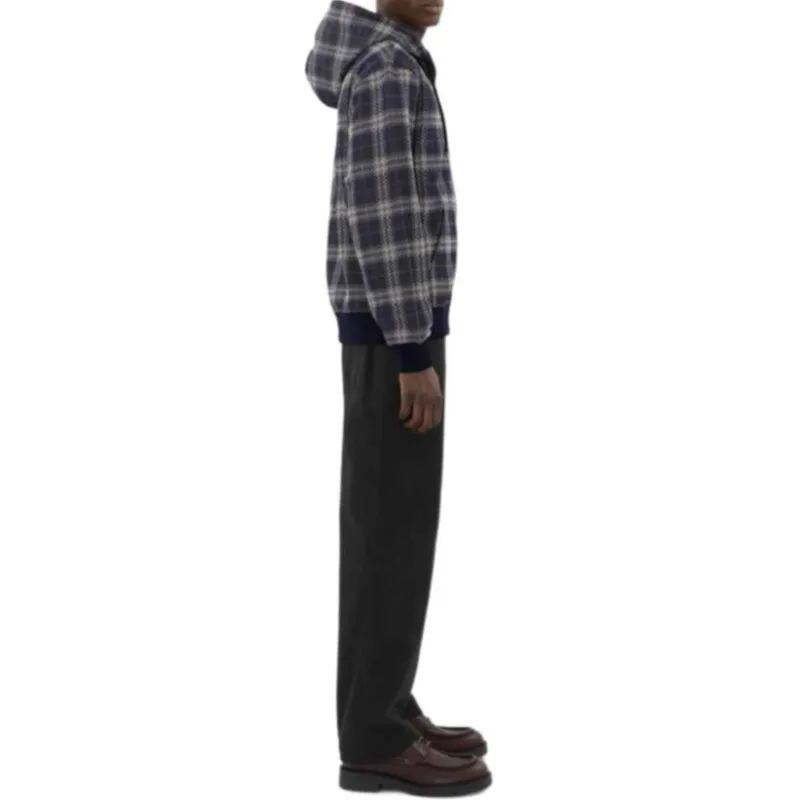 Burberry Checked Zipped Drawstring Hoodie-3