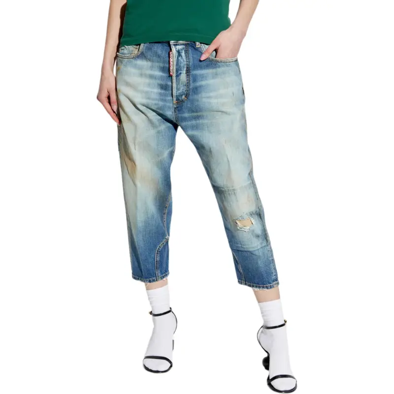 DSQUARED 2 Distressed Cropped Jeans-1
