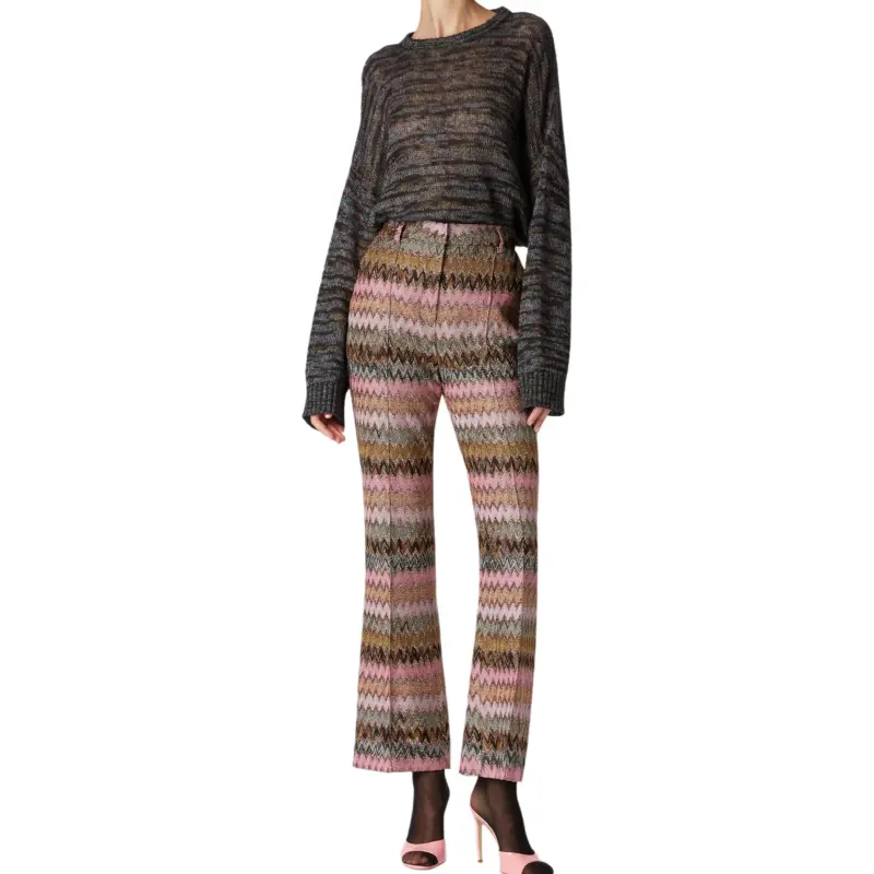 MISSONI Zigzag Lame Patterned Cropped Pants-3