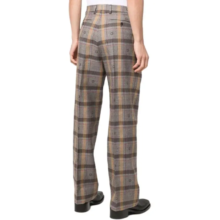 GUCCI Check pattern Wool Trousers-3
