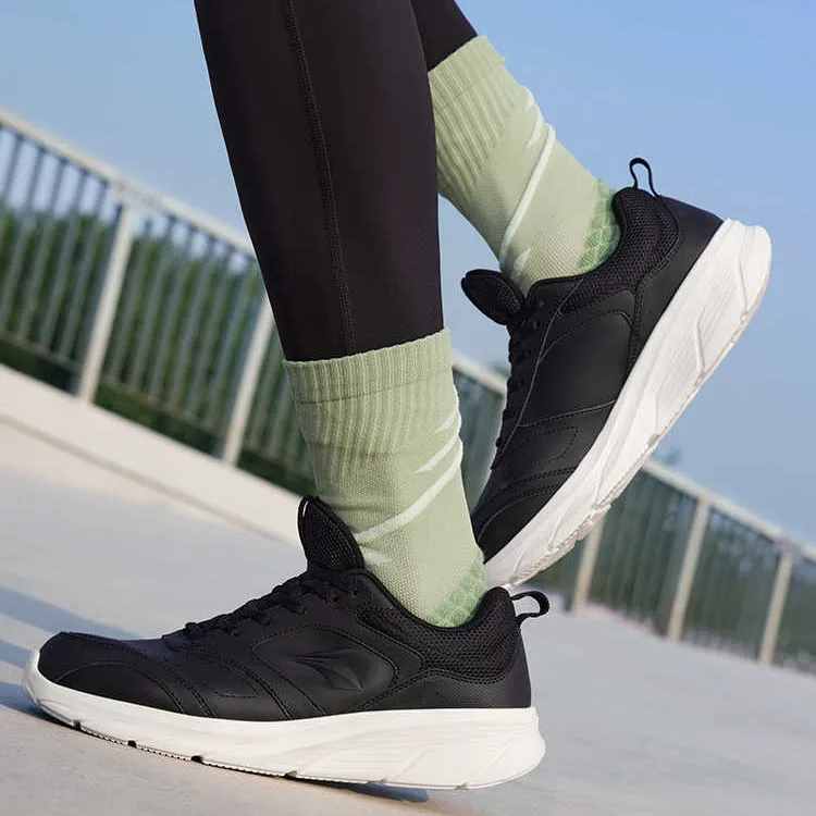 361° Cushioned Water Resistant Lightweight Low Top Casual Running Shoes Men's Black White-1