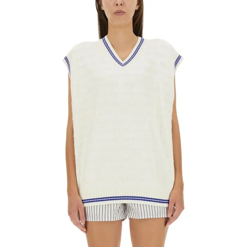 Alexander Wang Logo Detailed V-Neck Vest-2