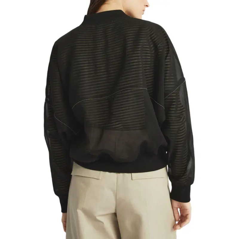 Brunello Cucinelli Shiny Trim Organza Bomber Jacket-2