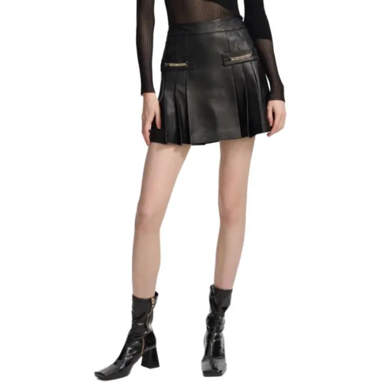 Bebe FW24 Leather Short Skirts Women's Black-1