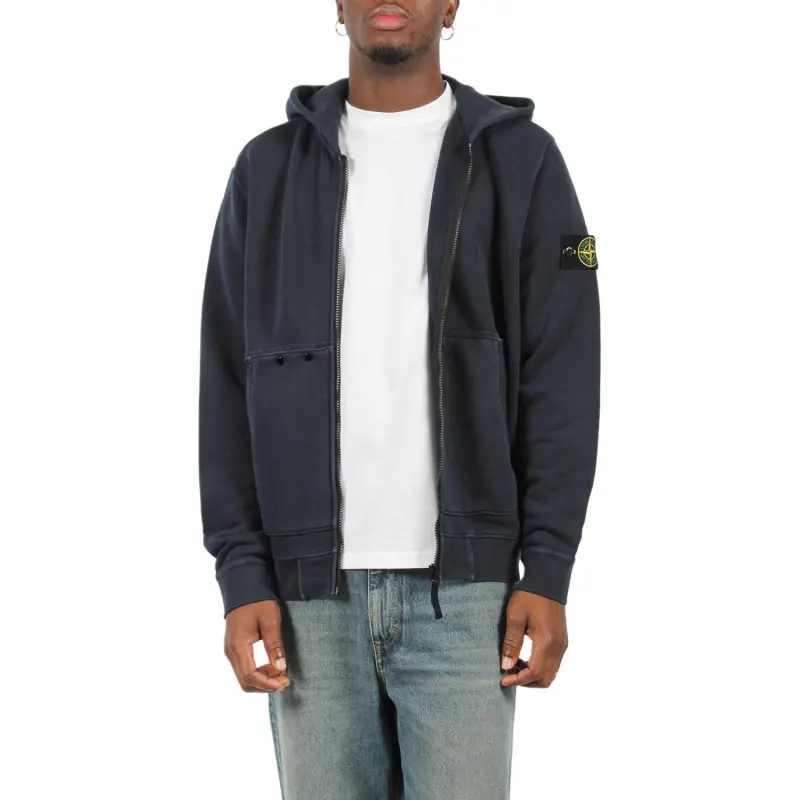 STONE ISLAND Logo Patch Zip Up Hoodie-2
