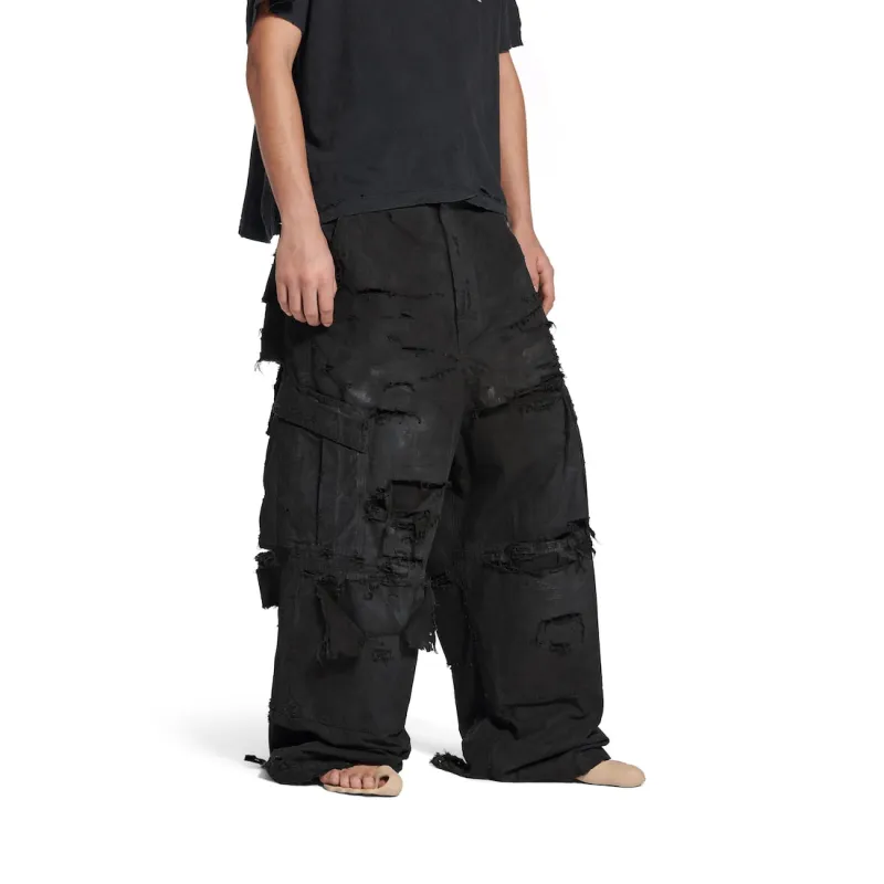 Balenciaga FW25 Cargo Pants Loose Fit Unisex Black-5