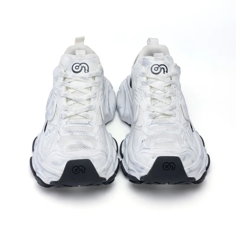 CN Skate Anti Slip And Wear Resistant Height Increasing Low Top Chunky Sneakers Women's Dirty White-2