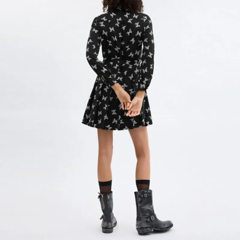 COACH SS24 Long Sleeved Dress Women's Mixed Black-3