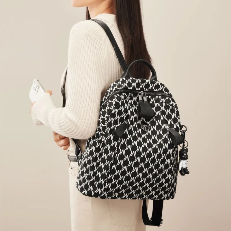 HARSON Fabric Backpack Tubas Women's Black-7