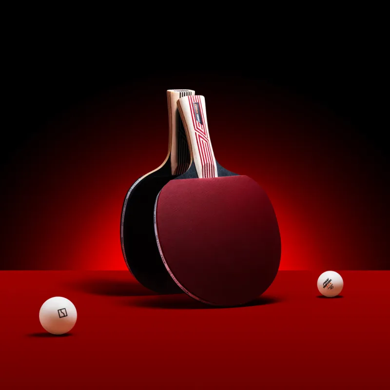 Stiga Ping Pong Paddles Unisex Red Black Shakehand Grip-3