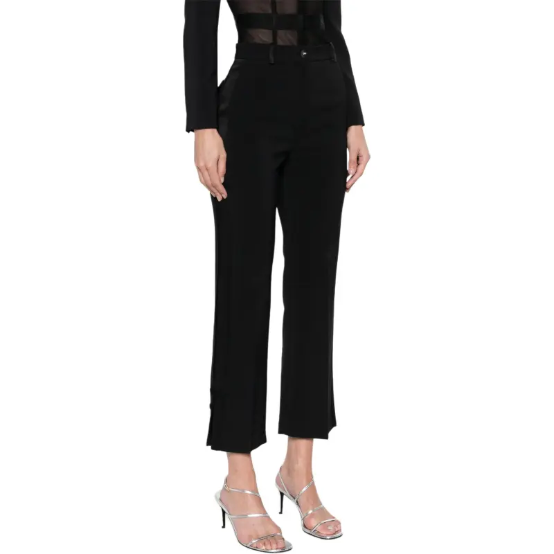 Elisabetta Franchi Satin trim Crepe Trousers-3