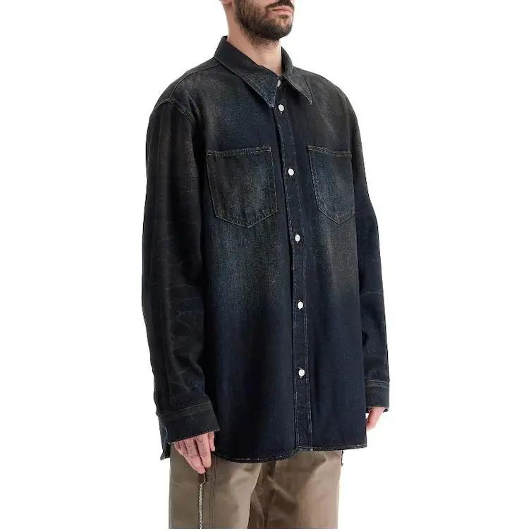 Acne Studios Collared Long Sleeve Denim Shirt-2