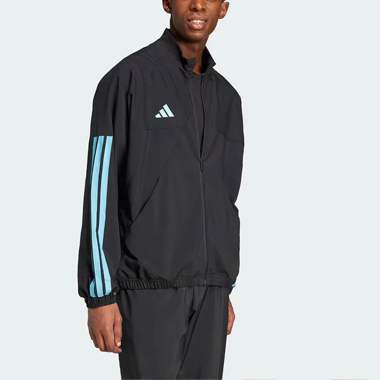 Adidas Track Jacket Men's Black/Bright Cyan-2