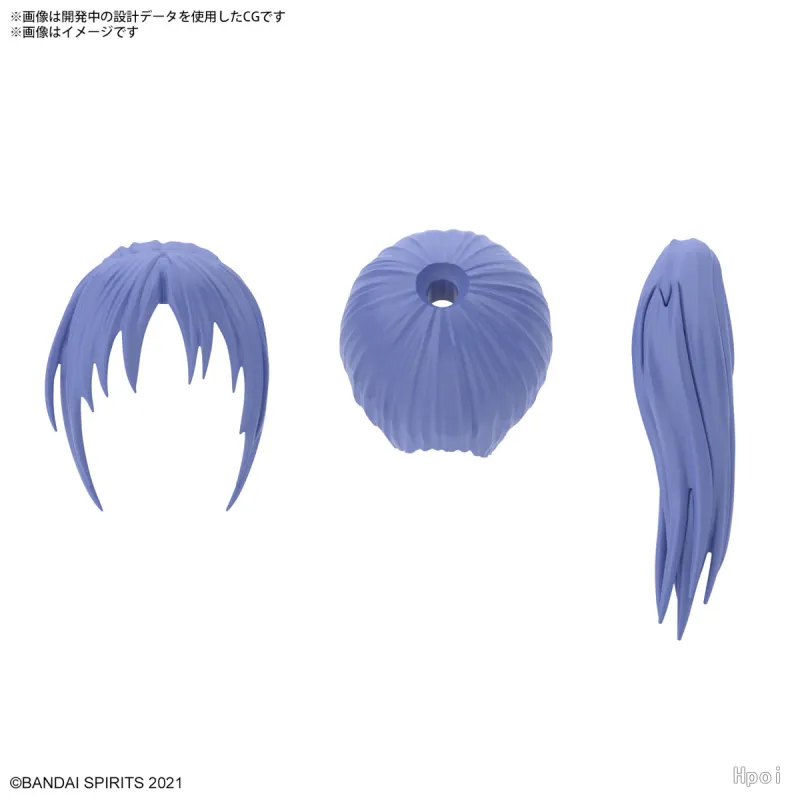 BANDAI 30MS Custom Hair Style Accessories, Ponytail & Medium/Short Hair & Long Hair Model Accessories-2