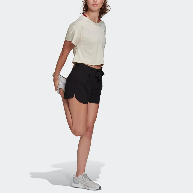 Adidas Crop Tops Women's Beige-3