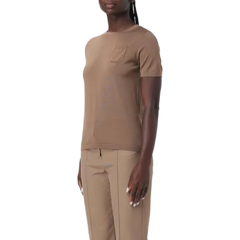 'S MAX MARA Egidio Crewneck Knitted T-Shirt-4