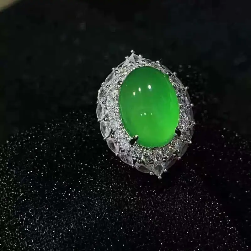 Grace Chalcedony Jade Rings Women's-12