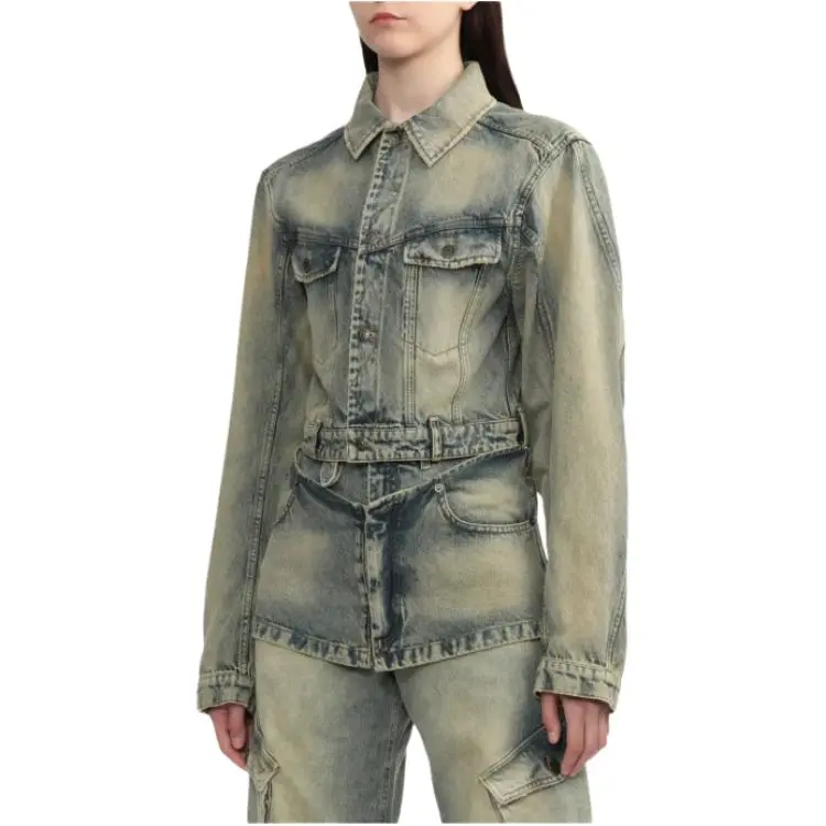 EGONLAB. Cut out Detail Denim Jacket-3