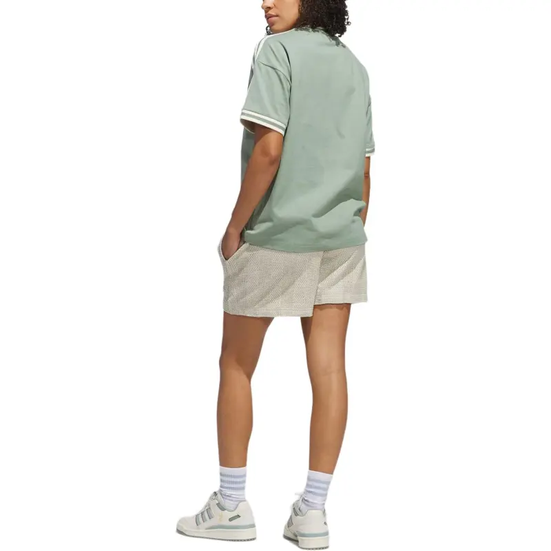 Adidas Originals KNIT Sports Shorts Unisex Light Sesame Gray/Wonder White-4