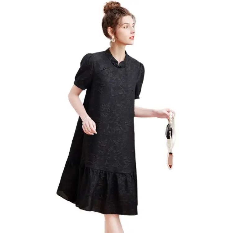 TOUCH Short Sleeved Dresses Women's Black-4
