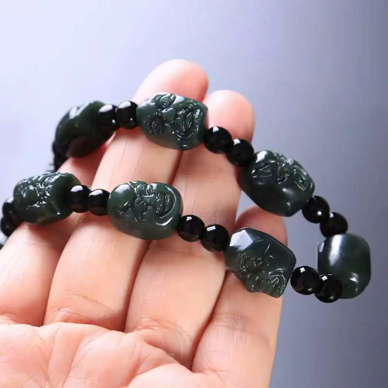 Grace Hetian Jade Necklaces Green Jade Men's-3