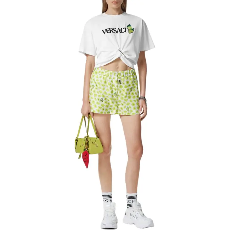 VERSACE Strawberry Motif Safety Pin Detailed T Shirt-1