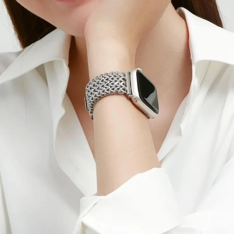 KVZUVUU Apple Compatibility Watch Band Stainless Steel Material-1