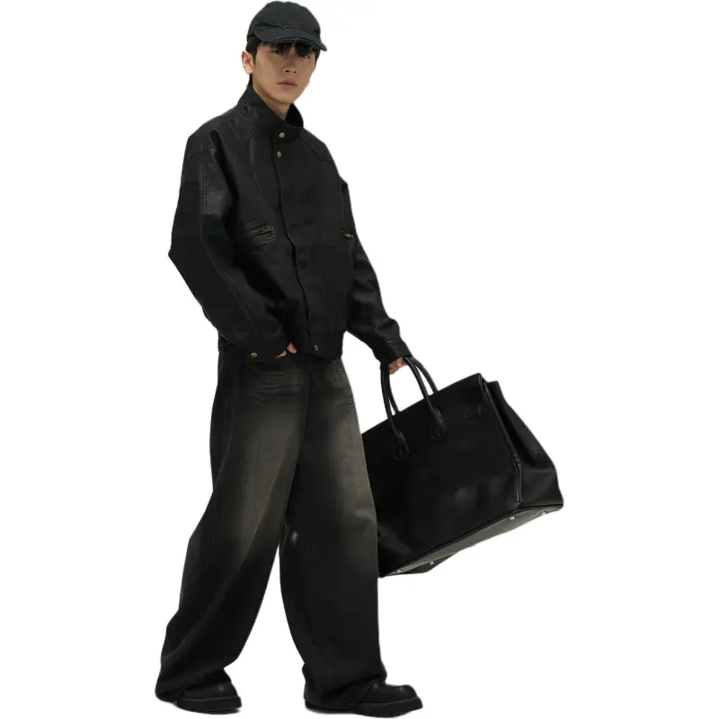 WLNEXT Leather Jacket Unisex Black-2