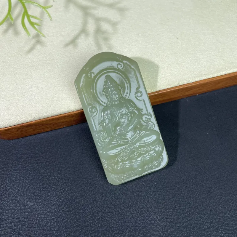 BUDOUXIAOAI Pendants White Jade/Pale Greenish White Jade Unisex-2
