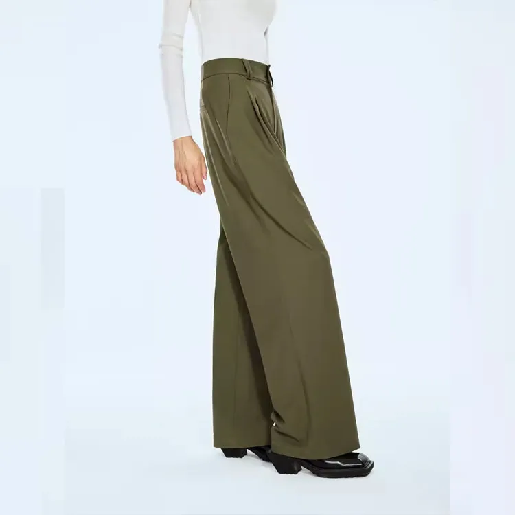 COVERINS Casual Pants Women's Olive Green-3