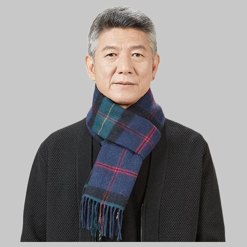 H YXIANG Wool Knit Scarves Men's-2