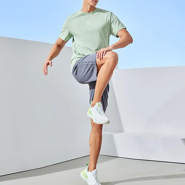 Erke Comprehensive Training Collection Sports Lifestyle Collection T Shirt Men's Light Cadmium Green-5