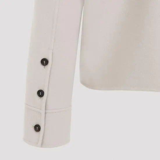 'S MAX MARA Buttoned Long-Sleeved Jacket-14