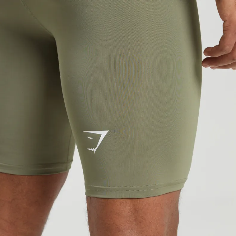 GYMSHARK ELEMENT BASELAYER SHORTS Sports Shorts Men's Green-3