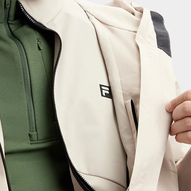 FILA Waterproof And Windproof Windbreaker Jacket Men's Manor Gray-5