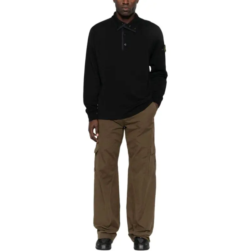 STONE ISLAND Long Sleeved Polo Shirt-2