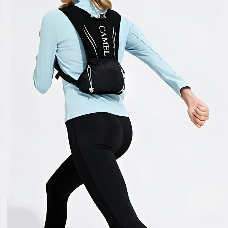 CAMEL Abrasive Fabric Backpack Medium Size Unisex Blue/Black-2