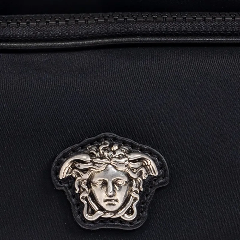VERSACE Fabric With Leather Fanny Pack Men's Black-4