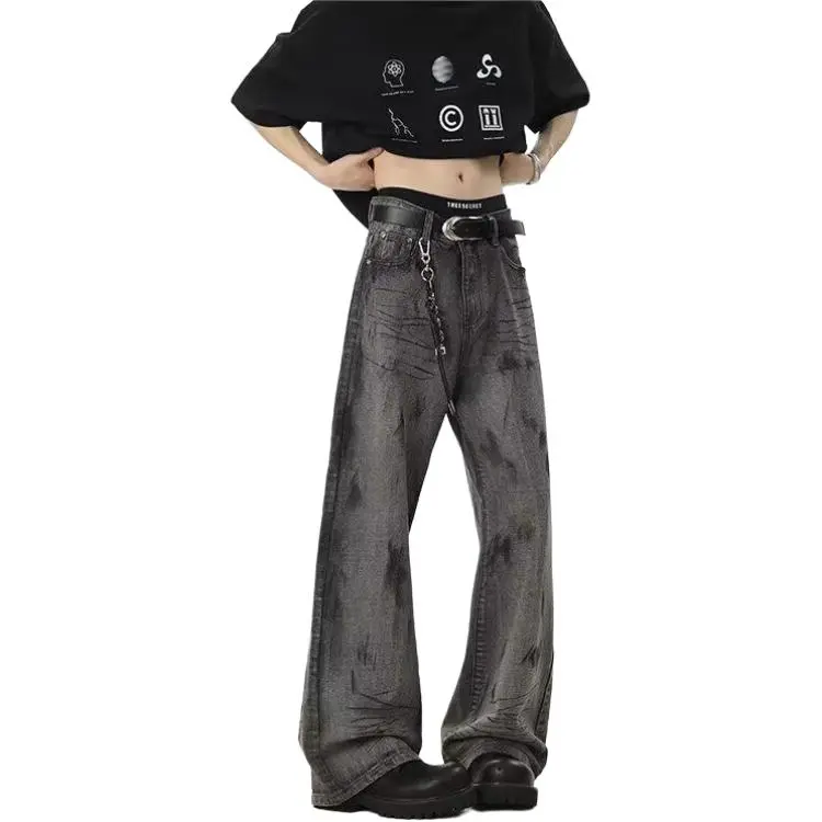 MGXEK Jeans Unisex Black Gray-3