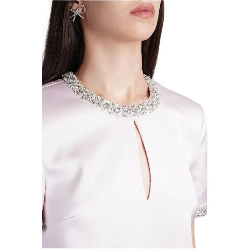 Self portrait Embellished Satin Top-4